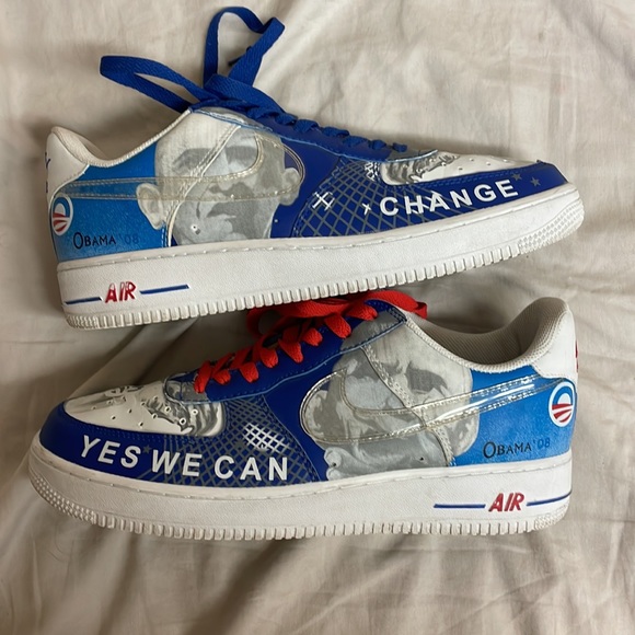 RARE Nike Air Force one af1 Obama ‘08 size 12 red and blue Great condition🇺🇸 - Picture 5 of 9